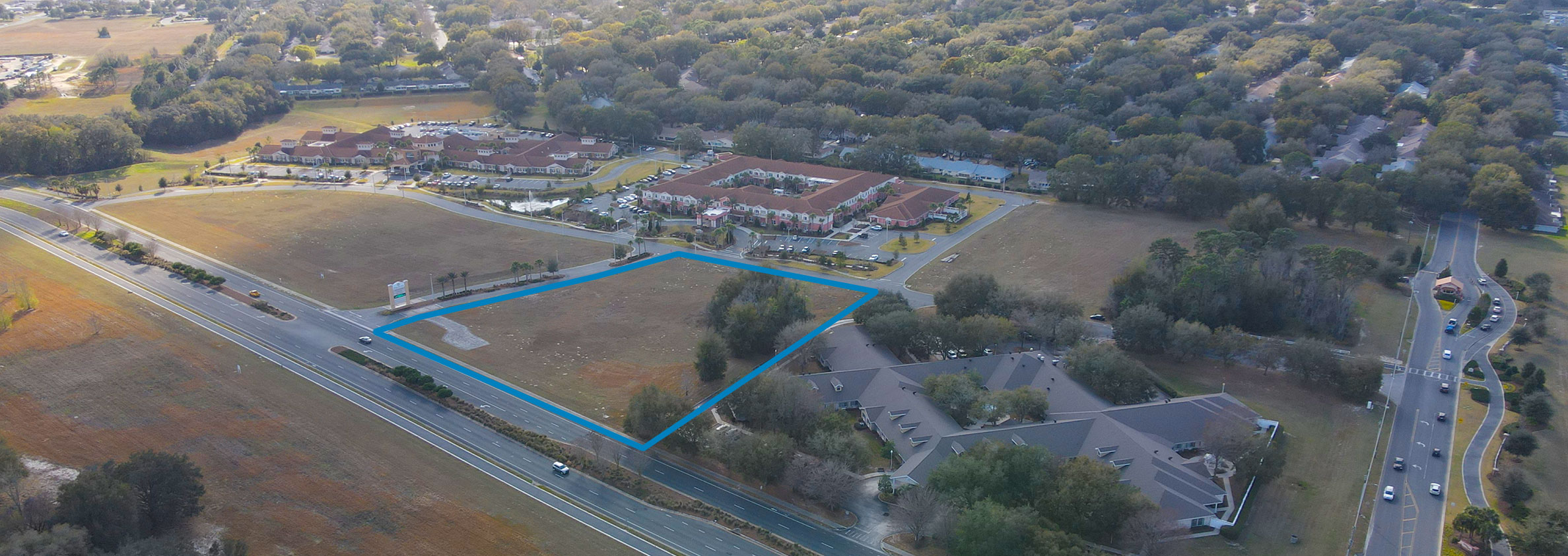 Aerial of Prime Commercial Property near SR200 near On Top of the World Communities Ocala, FL - Bridgewater Park Lot 6 location offered by Colen Built Commercial