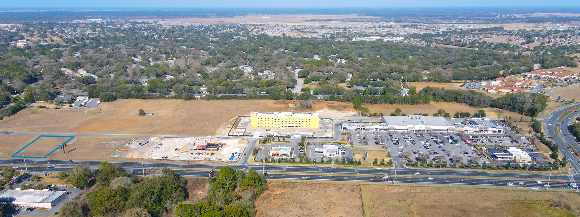 colen-built-commercial-sr-200-canopy-oaks-lot-2-aerial-locate Aerial of Prime Commercial Property on SR 200 in front of On Top of the World Communities Ocala, FL - Lot 2 locate offered by Colen Built Commercial