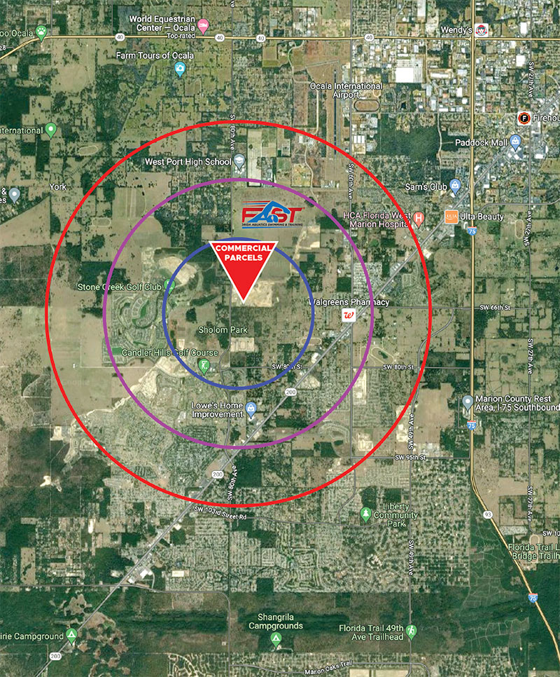 ocala-commercial-parcels-for-sale Aerial of Ocala Residences - Commercial Properties for sale.